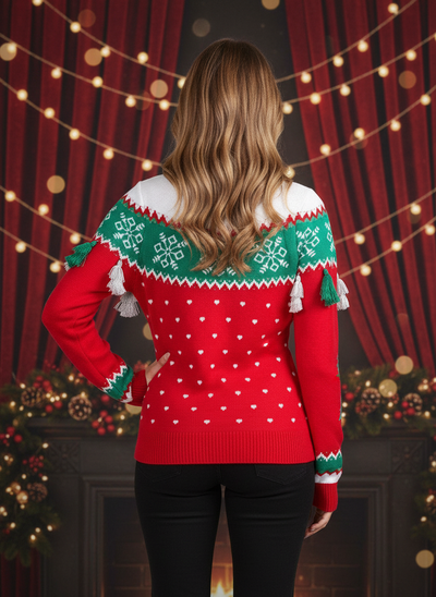 Women's Feliz Navidad Tassel Ugly Christmas Sweater
