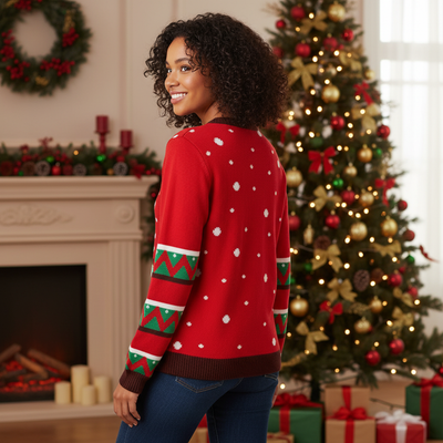 Light Up Red Reindeer Christmas Sweater
