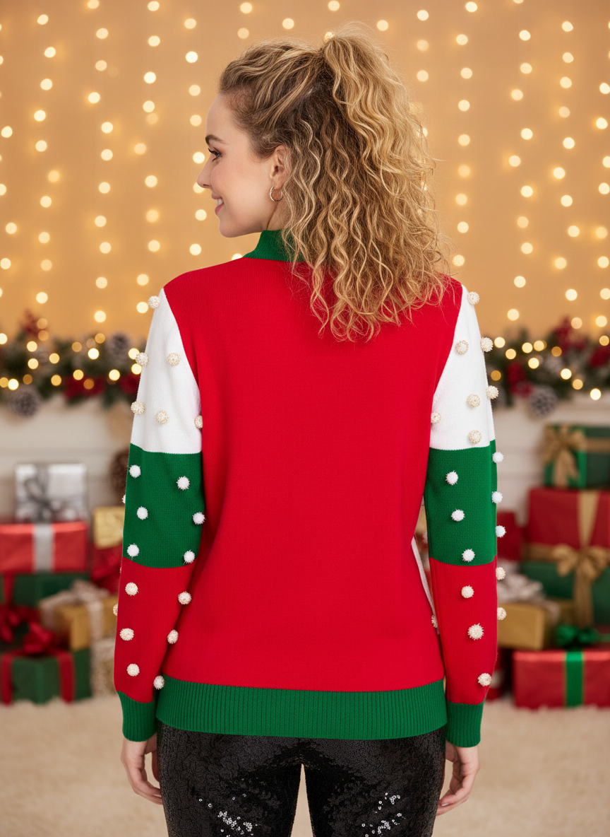 Women's Merry and Bright Turtleneck Christmas Sweater