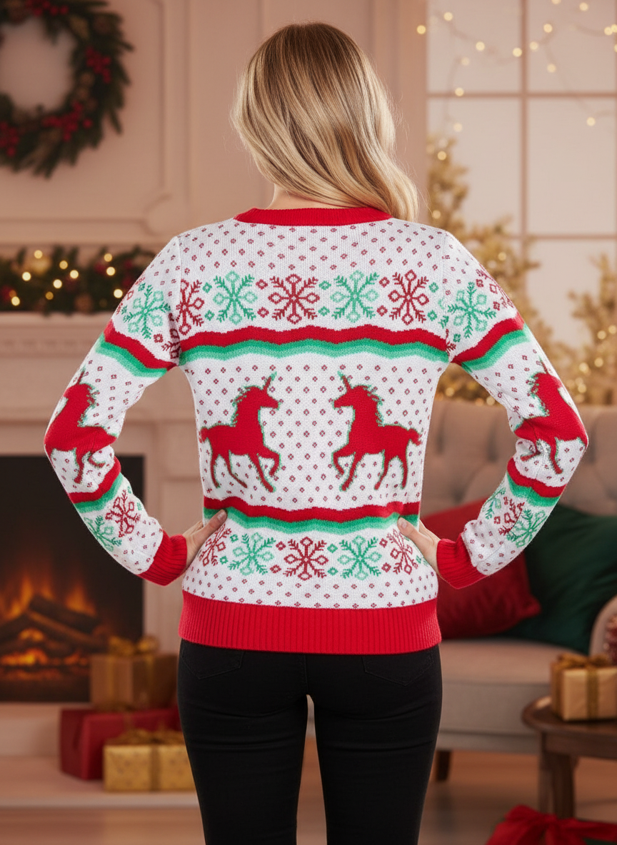 Women's Christmicorn Cardigan Sweater
