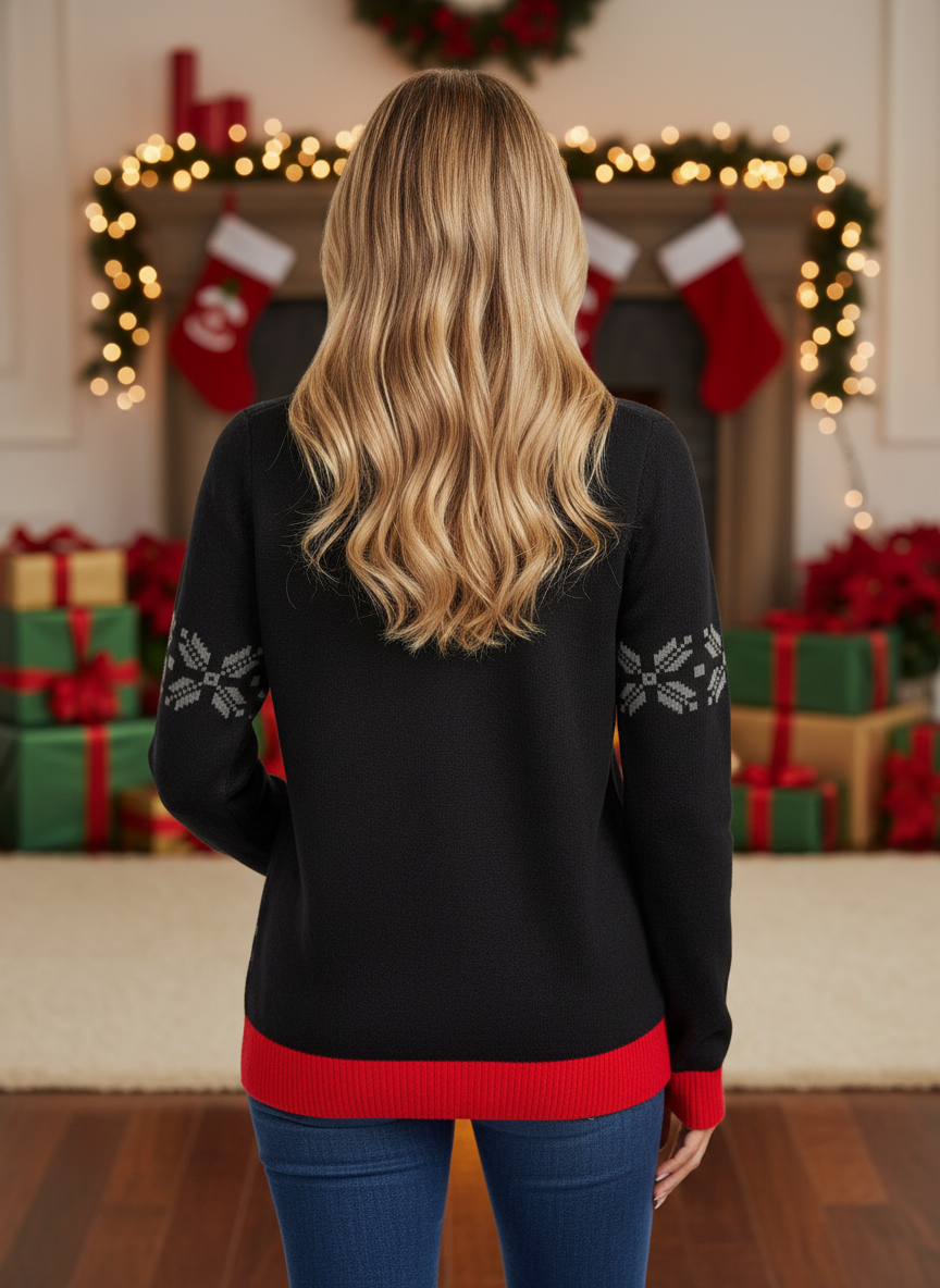 Women's Ho Ho Hello Neon LED Light Up Ugly Christmas Sweater